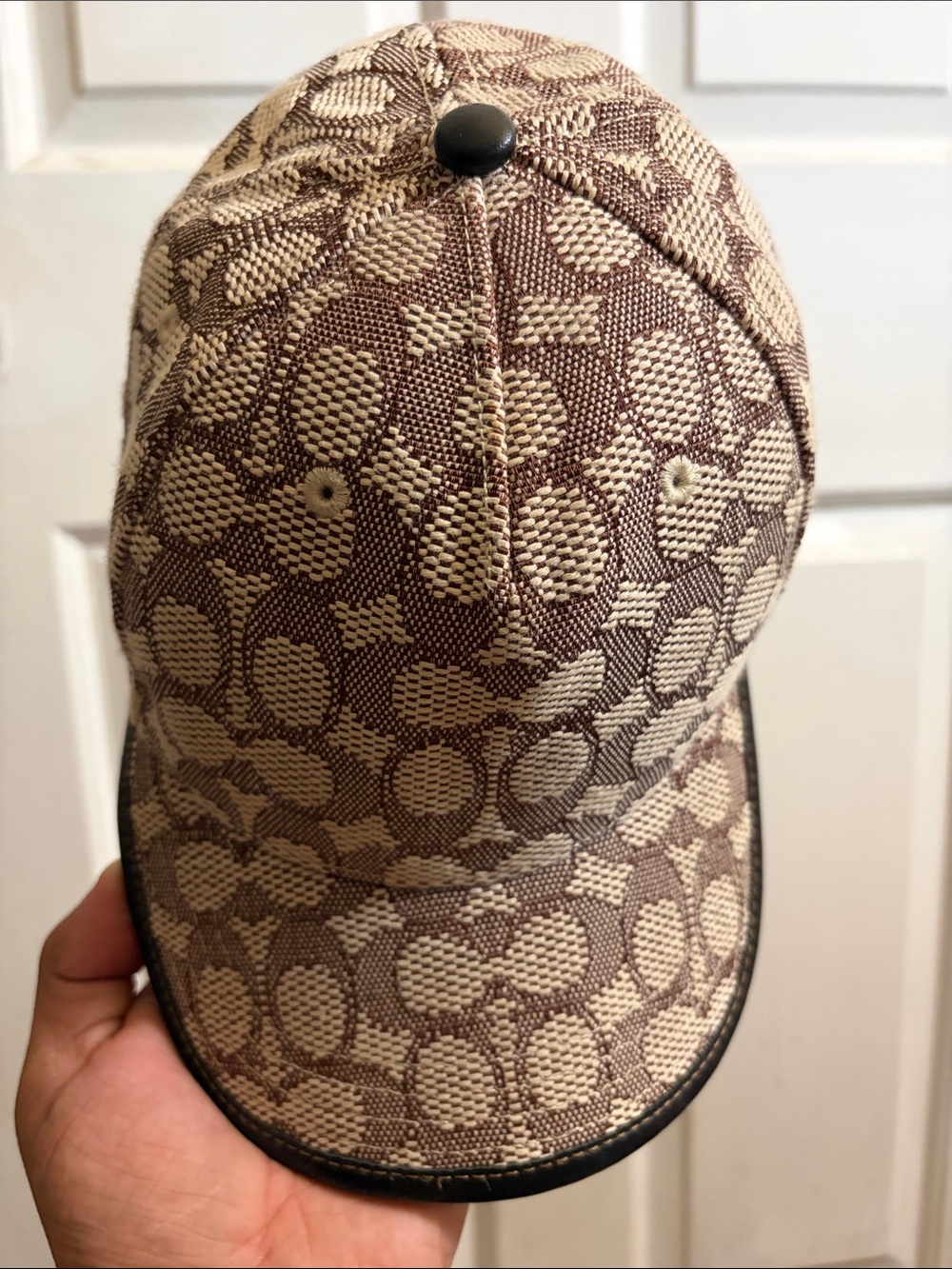 Coach Beige & Brown Signature Canvas Baseball Cap - Men